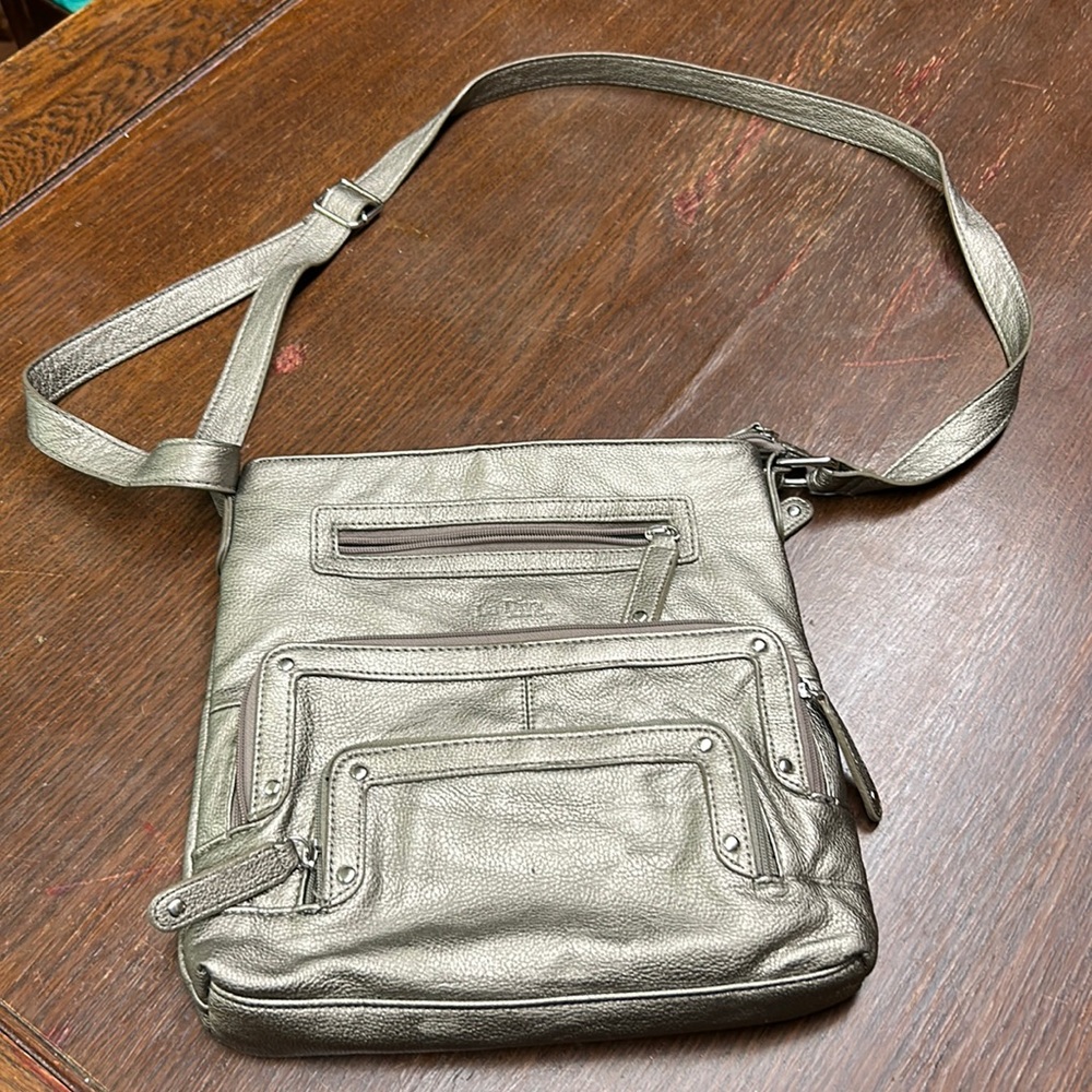 La Diva Silver Grey Crossbody Purse